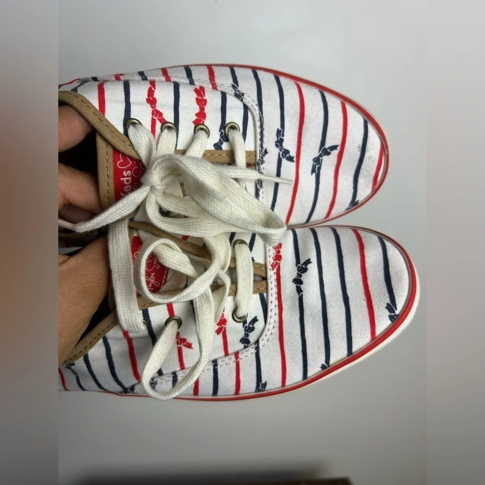Keds X Taylor Swift TS Bow Striped Sneakers Womens Sz 9.5 Engagement Dress vibes